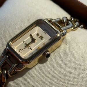 Coach Gold Rectangular Face Watch